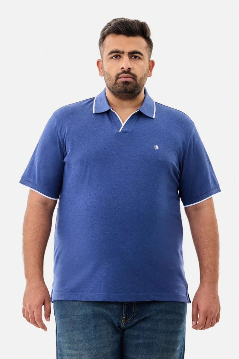 SNITCH Regular Fit Stretch Plus Size Polo T-Shirt